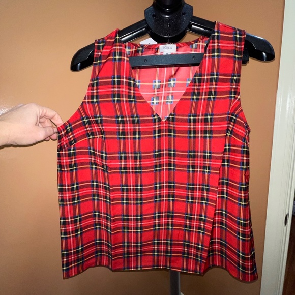 NWT Vneck J. Crew Tartan Shell Top - Picture 8 of 10